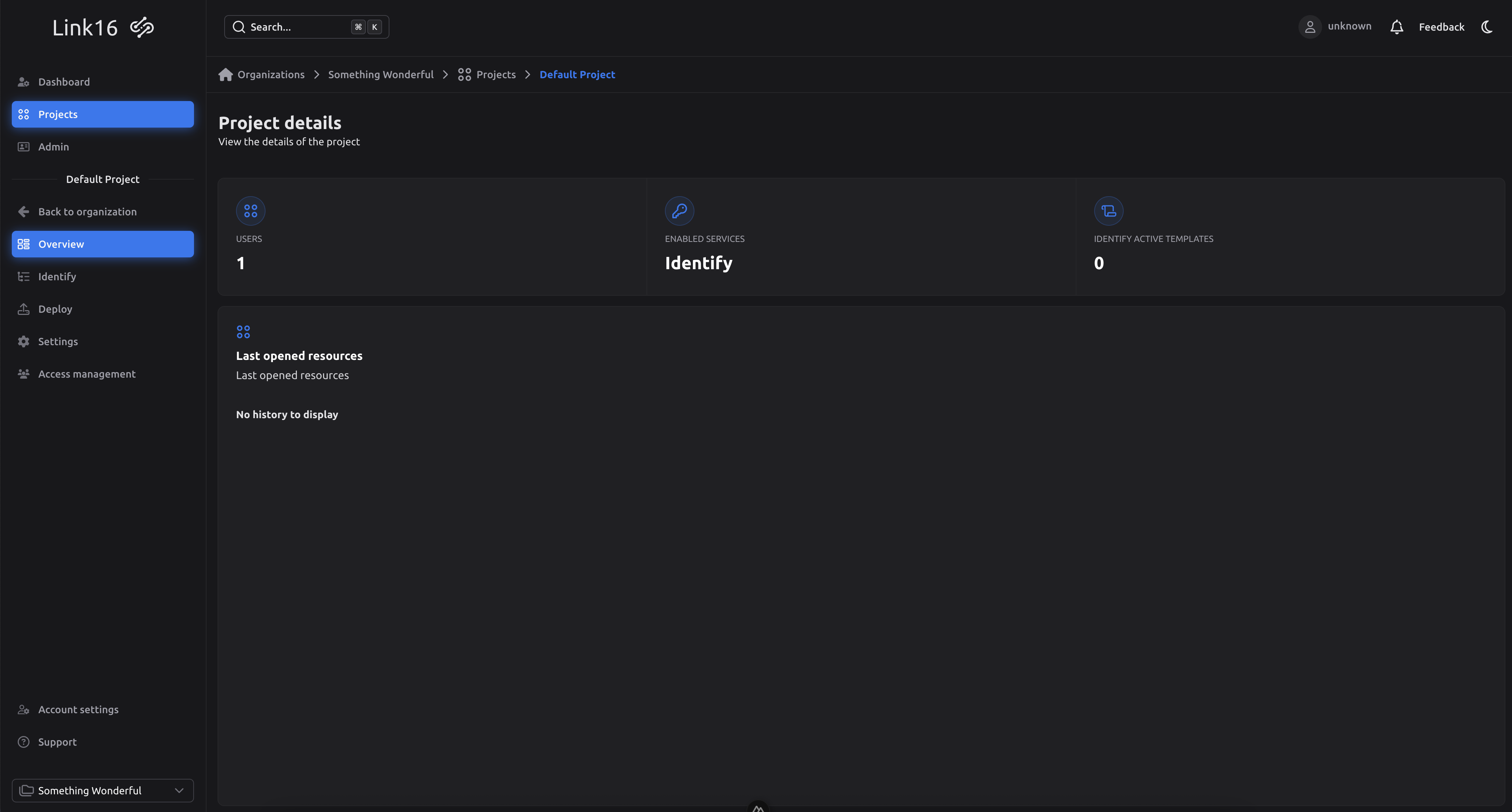 Vorschau des Link16-Workspaces