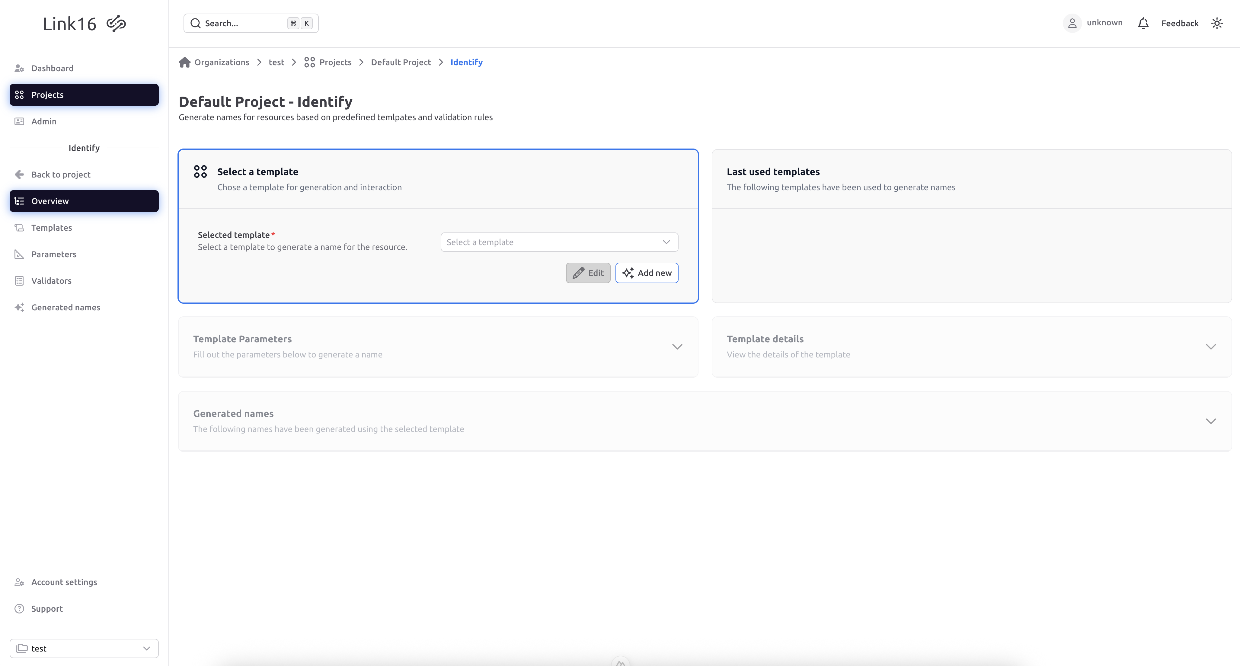 Vorschau des Link16-Workspaces